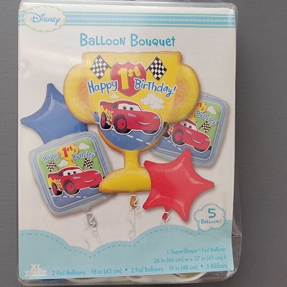 Disney Cars "1st" Birthday Balloon Bouquet. - Picture 1 of 2
